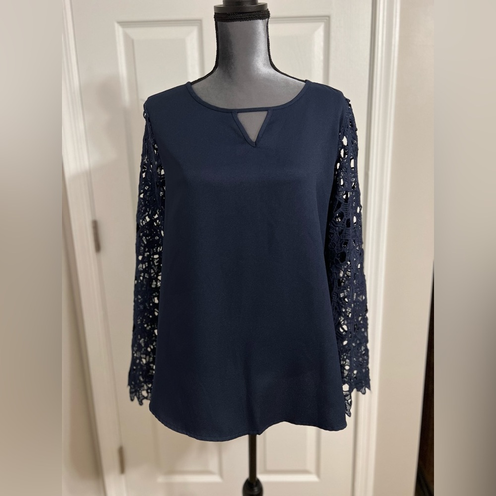 NWOT navy blue blouse